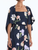 *VIRTUAL TRUNK SHOW* Oscar de la Renta Draped Sleeve Large Iris Degrade Silk Twill Dress