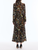 *VIRTUAL TRUNK SHOW* Oscar de la Renta Long Sleeve Watercolor Iris Satin Chiffon Day Dress