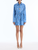 *VIRTUAL TRUNK SHOW* Oscar de la Renta Long Sleeve Velvet Print Poplin Sateen Day Dress