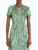 *VIRTUAL TRUNK SHOW* Oscar de la Renta Short Sleeve Velvet Print Poly Satin Day Dress