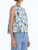*VIRTUAL TRUNK SHOW* Oscar de la Renta Sleeveless Watercolor Iris Poplin Blouse
