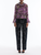 *VIRTUAL TRUNK SHOW* Oscar de la Renta Long Sleeve Watercolor Iris Crineckle Chiffon Blouse