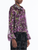 *VIRTUAL TRUNK SHOW* Oscar de la Renta Long Sleeve Watercolor Iris Crineckle Chiffon Blouse
