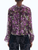 *VIRTUAL TRUNK SHOW* Oscar de la Renta Long Sleeve Watercolor Iris Crineckle Chiffon Blouse