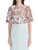*VIRTUAL TRUNK SHOW* Oscar de la Renta Short Sleeve Beaded Iris Embroidered Cape
