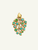 Tamara Comolli 18K Yellow Gold Snowflakes Paraiba Tourmaline Classic Leaf Pendant