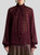 Etro Jacquard Blouse with Silk Scarf and Fil Coupé Motif in Burgundy