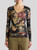 Etro Long Sleeve Jersey Top with Deep V-Neck in Black
