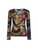 Etro Long Sleeve Jersey Top with Deep V-Neck in Black, Size 44