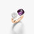Pomellato Nudo Toi et Moi 18K Rose and White Gold Amethyst Ring, Size 55