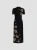 Oscar de la Renta Hibiscus Metallic Jacquard Knit Dress in Black
