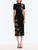 Oscar de la Renta Hibiscus Metallic Jacquard Knit Dress in Black