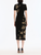 Oscar de la Renta Hibiscus Metallic Jacquard Knit Dress in Black