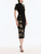 Oscar de la Renta Hibiscus Metallic Jacquard Knit Dress in Black