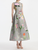 Oscar de la Renta Mixed Botanical Faille Cocktail Dress in Grey Multi, Size 10