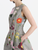 Oscar de la Renta Mixed Botanical Faille Cocktail Dress in Grey Multi, Size 10
