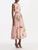 Oscar de la Renta Mixed Botanical Cotton Poplin Draped Dress in Blush Multi