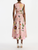Oscar de la Renta Mixed Botanical Cotton Poplin Draped Dress in Blush Multi