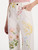 Oscar de la Renta Faded Mixed Botanical Denim Pants in White Multi, Size 4