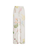 Oscar de la Renta Faded Mixed Botanical Denim Pants in White Multi, Size 4