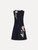 Oscar de la Renta Mixed Botanical Embroidered Dress in Navy, Size Small