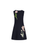 Oscar de la Renta Mixed Botanical Embroidered Dress in Navy, Size Small