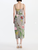 Oscar de la Renta Sleeveless All Over Mixed Botanical Day Dress in Grey Multi, Size 6