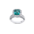 COOMI 18K White Gold Trinity Paraiba and Diamond Ring, Size 7