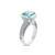 COOMI 18K White Gold Trinity Paraiba and Diamond Ring, Size 7