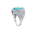 COOMI 18K White Gold Trinity Oval Paraiba and Diamond Ring
