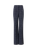 Akris Florine Wide-Straight-Leg Pants in Wool-Viscose Blend in Navy/Ecru