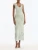 Oscar de la Renta Hibiscus Embroidered Knit Pencil Dress in Saltwater, Size X-Small