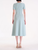 Oscar de la Renta Long A-line Chine Flower Jacquard Knit Dress in Saltwater, Size Small