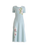 Oscar de la Renta Long A-line Chine Flower Jacquard Knit Dress in Saltwater, Size Small