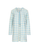 Oscar de la Renta Gingham Coat with Floral Appliqué in Ice White, Size XX-Large