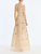 *VIRTUAL TRUNK SHOW* Oscar de la Renta Short Sleeve Sequin Mini Floral Vines Embroidered Gown