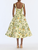 *VIRTUAL TRUNK SHOW* Oscar de la Renta Sleeveless Pear Allover Cotton Poplin Day Dress
