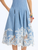 *VIRTUAL TRUNK SHOW* Oscar de la Renta Sleeveless Denim Embroidered Hem Day Dress