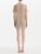Oscar de la Renta Short Sleeve Crystal Eaten Leaves Embroidered Cocktail Dress in Silver/Blue, Size 4