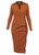Chiara Boni La Petite Robe Juno Velvet Dress in Caramel, Size 46