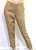 Fabiana Filippi Cuffed Embellished Linen Trousers in Desert, Size 48