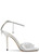 Jimmy Choo Saeda 100 Glitter Plexi Sandals with Crystal Embellishment in Silver/Crystal, Size 39.5