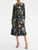 Oscar de la Renta Long Sleeve Multi Floral Cady Dress in Navy Multi, Size 6