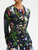 Oscar de la Renta Long Sleeve Multi Floral Cady Dress in Navy Multi, Size 6