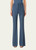 Akris Farida Striped Wool Bootcut Trouser Pants in Navy Denim, Size 14