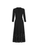 Oscar de la Renta Pleated Chiffon & Guipure Inset Dress in Black, Size 12