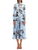 Oscar de la Renta Flora and Fauna Jersey Dress in Black/Light Blue, Size 12