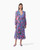 Carolina Herrera Ruffled Rose-Print Chiffon Dress in Delphinium Multi, Size 6