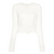 Ermanno Scervino Pure Cashmere Cardigan with Lace Front in White, Size X-Small