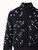 Akris Cashmere Silk Knit Cardigan with Star Intarsia in Black/Ecru, Size 14